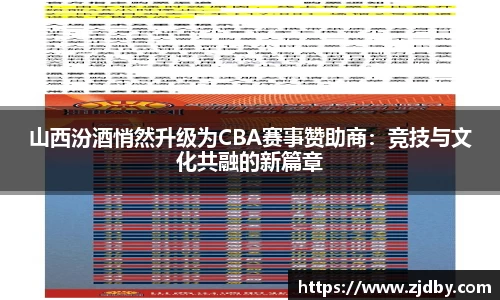 山西汾酒悄然升级为CBA赛事赞助商：竞技与文化共融的新篇章